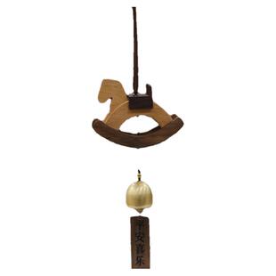 木马汽车装饰挂件女生高级感饰品挂饰实木质可爱风铃铛装饰礼物