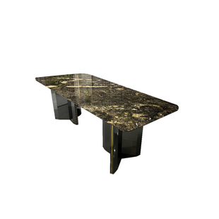 天然奢石璀璨星河餐桌子长方形轻奢定制高级广东佛山家具2025新款