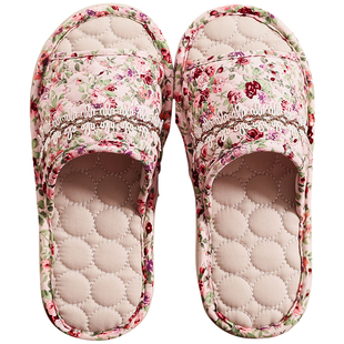 2026年韩版加厚三层底防滑胶粒鞋底静音纯棉家居地板地砖拖鞋男女