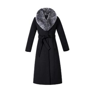 秋冬狐狸毛领羊绒大衣女修身显瘦中长款羊毛过膝高端羊毛呢子外套