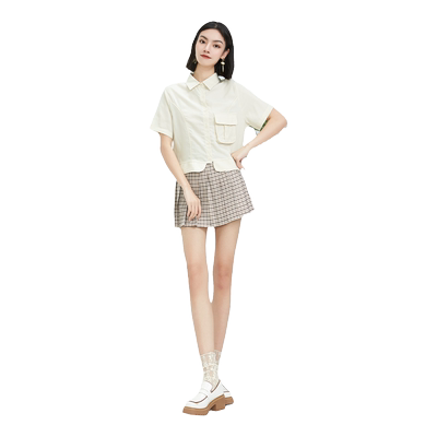 短款休闲宽松显瘦衬衣
