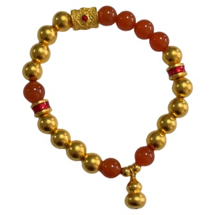 盛尊金包银手链白玉小熊手串可diy配件女高级感小众七夕送礼饰品