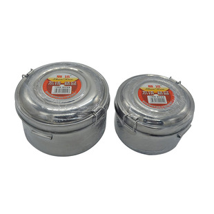 分层不锈钢加厚圆形饭盒双层带格快餐盒学生餐盒便当盒食堂饭缸