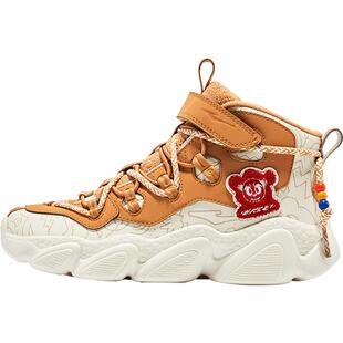 电池熊猫鸿星尔克童鞋儿童运动鞋新年保暖高帮鞋子冬季加厚跑步鞋