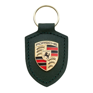保时捷原厂正品盾徽钥匙扣75周年限量新款德国进口真皮徽标钥匙链