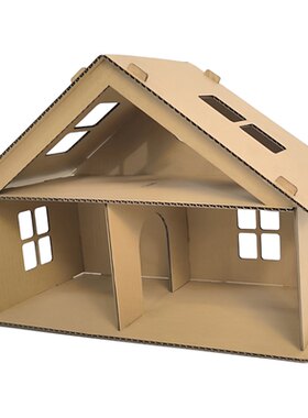 diy纸盒房子纸板拼插建筑小屋子