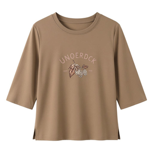 七分袖t恤女中袖上衣2026新款夏季爆款宽松显瘦高端短袖上衣体恤