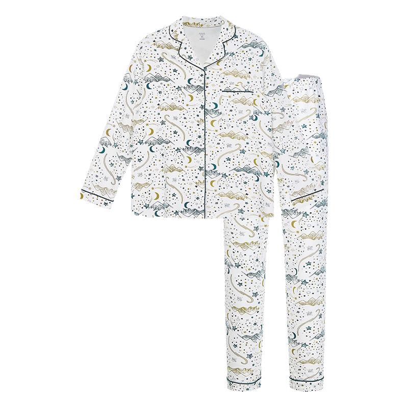 【新品】Nest Designs女士睡衣套装秋冬家居服月子服长袖长裤开襟