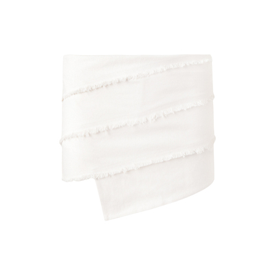 ourhour象牙白旋转毛边盆骨裙