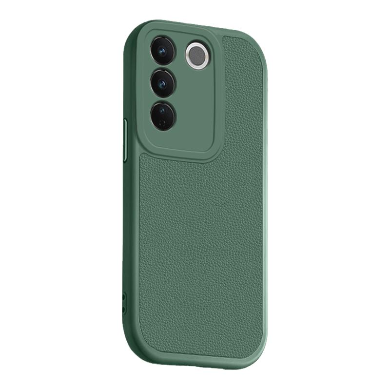 小羊皮墨绿色vivoS16系列手机壳