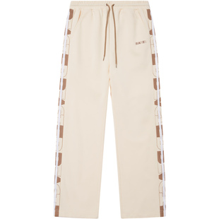 BEASTER奥莱潮牌阔腿休闲裤运动白色卫裤复古裤子直筒裤男