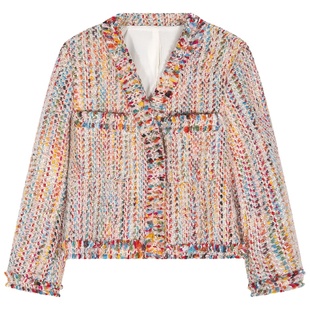 落落狷介今年流行小香风毛呢外套女2025年秋冬羊毛外套小个子女装