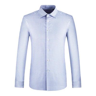 蓝豹尖领长袖商务休闲长绒棉衬衫