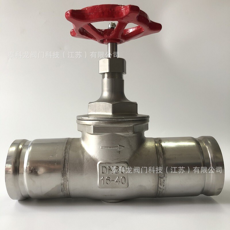 zj81f-16p饮用水管道不锈钢304卡箍沟槽快装截止阀闸阀门dn65 100