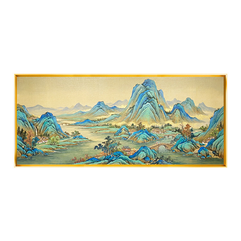 流水生财山水十字绣2026新款青山绿水满绣千里江山全绣手工绣自绣