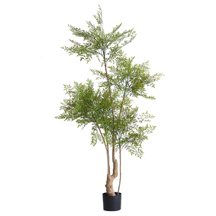 仿真绿植南天竹室内电视柜旁装饰仿生植物摆件高级感盆栽落地假树