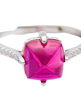 女款纯银小众设计气质祖母绿戒指