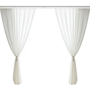 超高加长幻影金刚白纱窗帘客厅别墅自建房loft复式挑高透光不透人