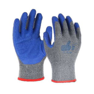 登升手套劳保一把手L328正品男耐磨加厚棉线防滑工地干活工作乳胶