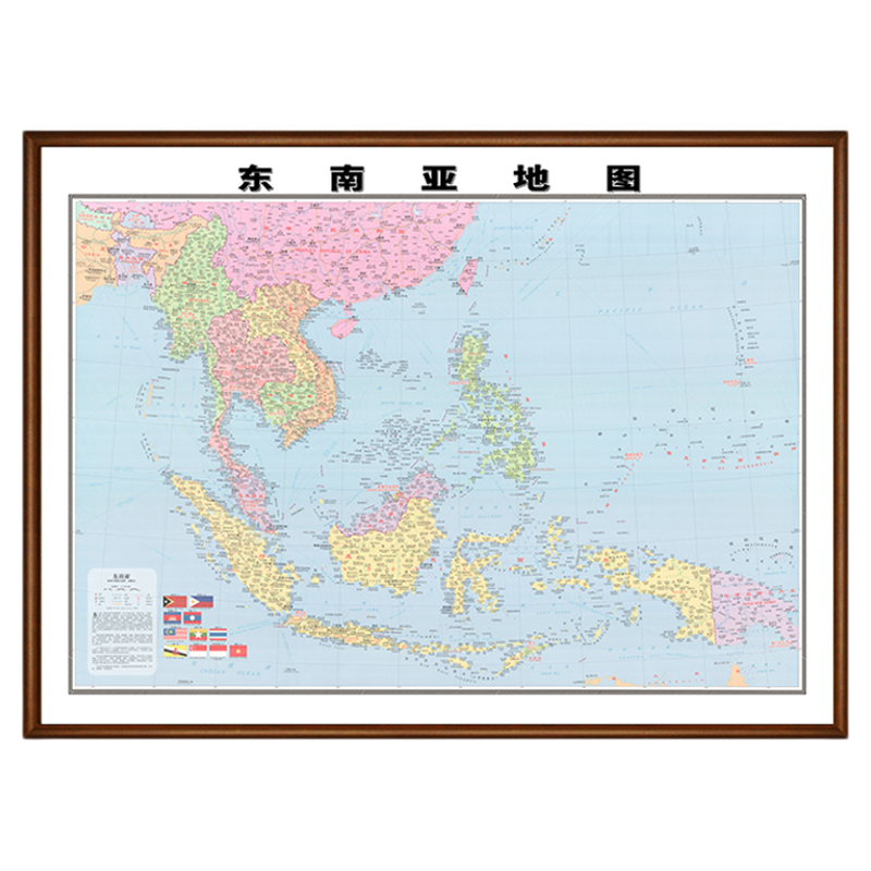 东南亚地图办公室墙壁画