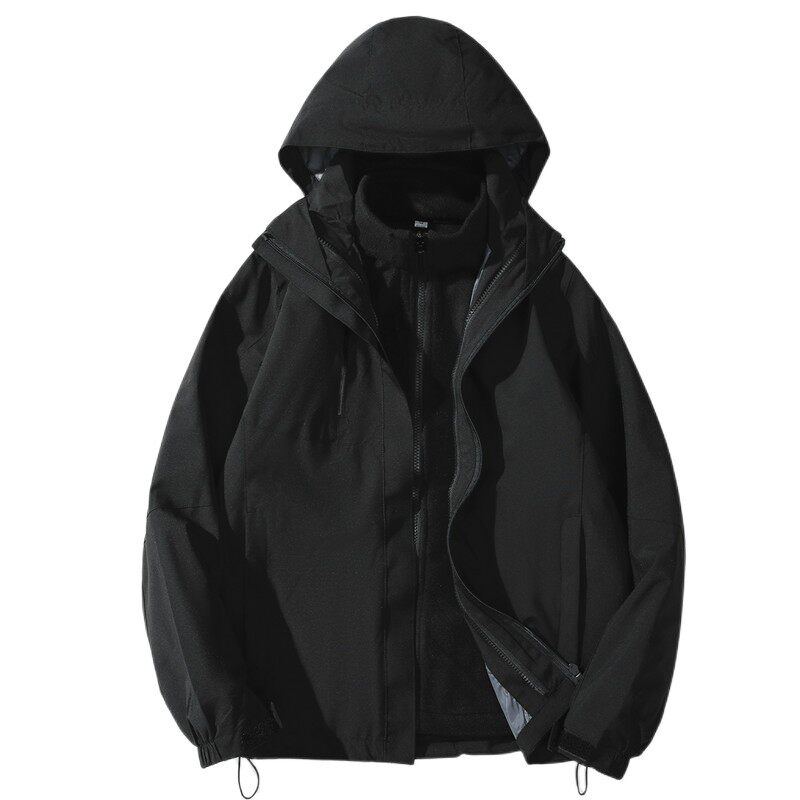 啄木鸟户外冲锋衣男女三合一可拆卸秋冬季防风防水保暖外套登山服