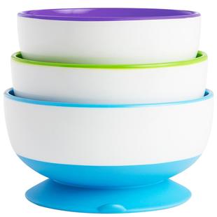 munchkin满趣健宝宝辅食碗婴儿专用吸盘碗幼儿吃饭儿童自主进食碗