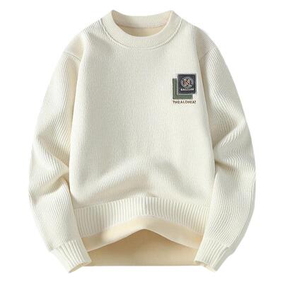 加绒加厚宽松圆领保暖上衣