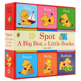 英文原版 Spot A Big Box of Little Books 小玻在哪里小小手掌书9本小书封底可玩拼图0-2岁Eric Hill启蒙儿童英语书小波spot 绘本
