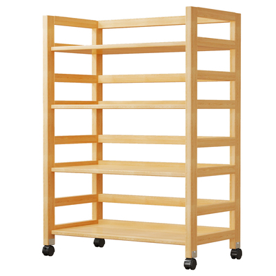 落地置物架简易书架实木可