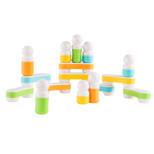 guidecraft儿童磁性力抓亲握积木链接玩具搭建游戏感官探索1一2岁