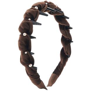 兰诺珍珠发箍头饰女款带齿2026新款高级感洋气时尚外戴高颅顶头箍