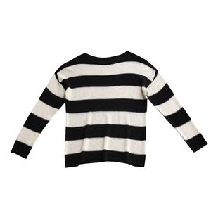 慵懒洋气 吸睛出街 撞色横条纹 网眼镂空针 薄款长袖针织衫女宽松