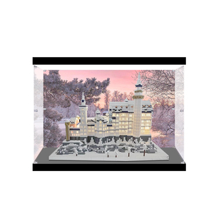 适用乐高雪景天鹅湖城堡透明展示盒亚克力模型手办收纳积木防尘罩