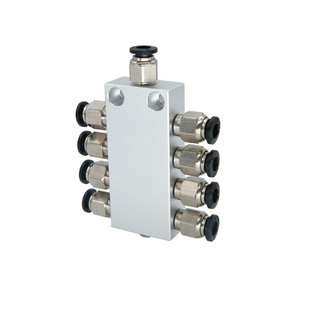 机械手多管路气排分气块真空1出4/6/8/10/12器汇流快拧快插分流排
