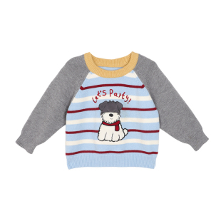 小O爸男婴童 宝宝毛衣男童冬季套头可爱高弹包芯纱婴儿内搭毛衫