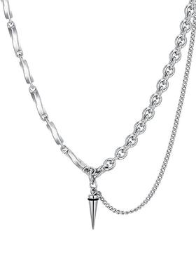 潮流狙击拼接锥形吊坠项链