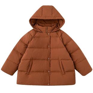 哈齿童装儿童羽绒外套加厚保暖冬季抗冻面包服连帽羽绒服男童女童