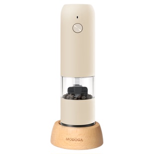 modoga电动胡椒研磨器海盐亚麻调料瓶黑胡椒厨房家用不锈钢研磨瓶