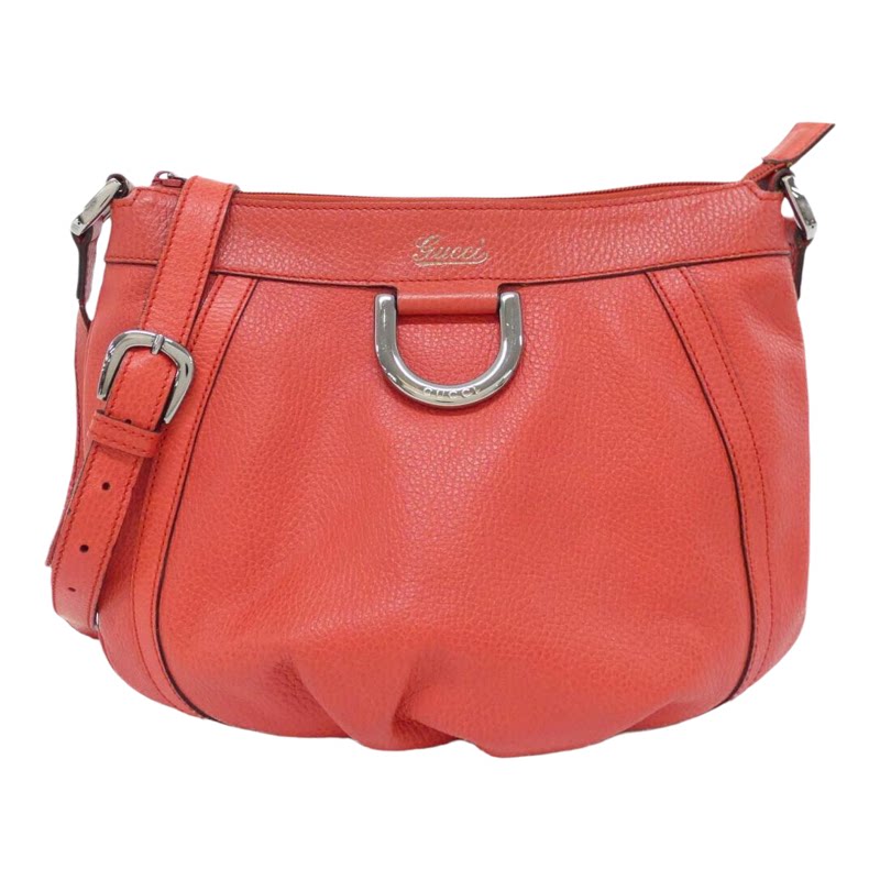 中古GUCCI古驰牛皮斜挎女包