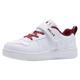 百丽童鞋儿童板鞋女童红色鞋子轻便软底休闲跑步鞋男童运动小白鞋