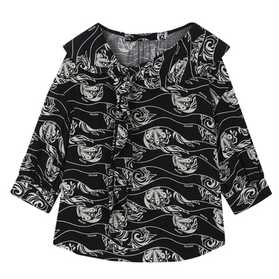 春季时髦绑结印花衬衫MSLAN