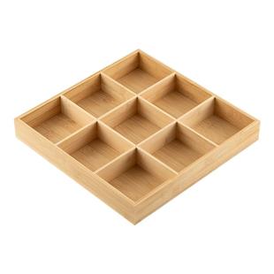 onlycook九宫格火锅格子配菜盘竹木分格水果拼盘下午茶干果盘托盘