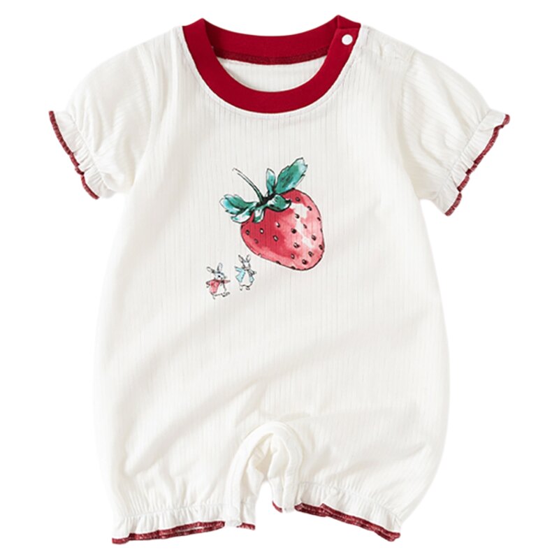 婴幼儿衣服夏季莫代尔短袖连体衣