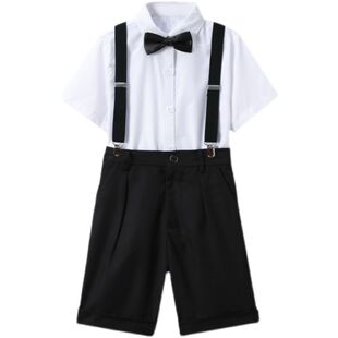 儿童西装套装男童礼服幼儿园毕业背带裤合唱演出服花童夏秋季时尚