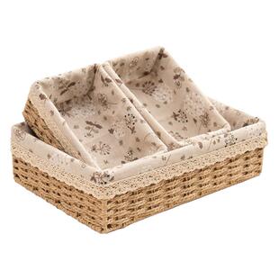 奇鲁桌面收纳盒玄关钥匙遥控器杂物筐书本零食干果篮化妆品储物箱