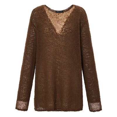 【含绵羊毛】BCBG25新款时尚流行百搭复古美拉德女针织衫上衣女