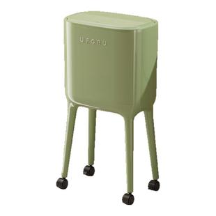 免弯腰高脚新款厨房垃圾桶客厅高颜值家用大号带滚轮可移动卫生篓