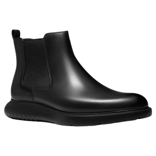 皮尔卡丹男鞋冬季商务真皮皮鞋轻盈短筒套脚舒适百搭切尔西靴子男