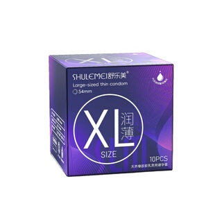 舒乐美XL大号超薄避孕套54mm水润玻尿酸免洗喵舌颗粒多55mm安全套