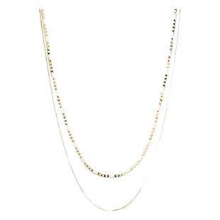 美国LUVAJ Cecilia Chain Necklace镀金双层小众叠搭项链蛇骨链女